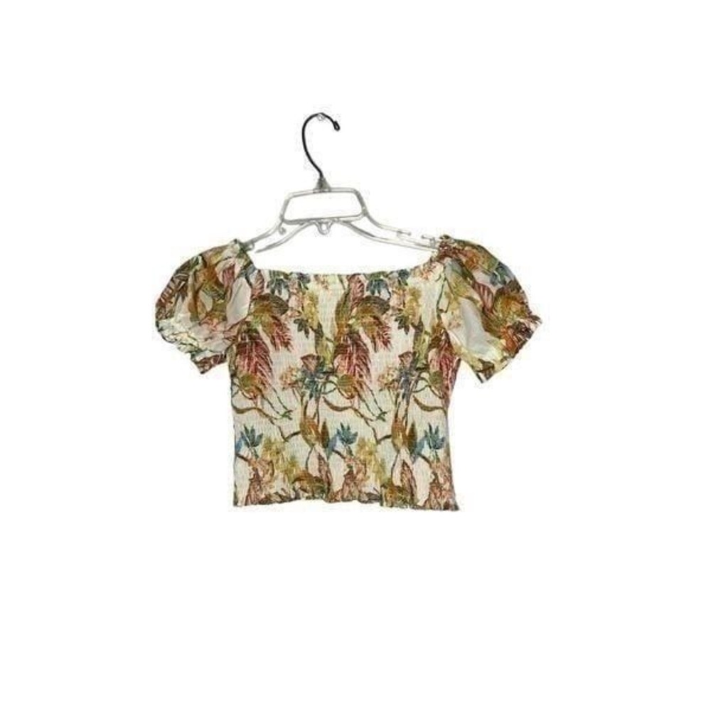 Rise And Olive Hawaiian Smocked Crop Top. Size Small. New. - Picture 2 of 7